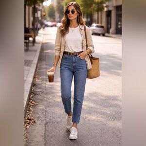 GITANO JEANS Women's Vintage Blue Tapered Leg High Rise Jeans 12 Avg